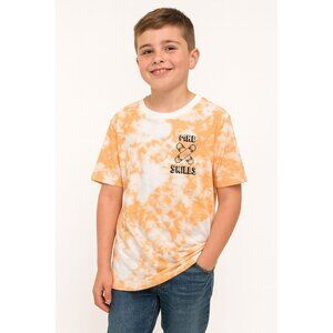 Oshkosh BGosh Kids Tie-Dye T-Shirt Mad Skills Design Size 14 Orange & White